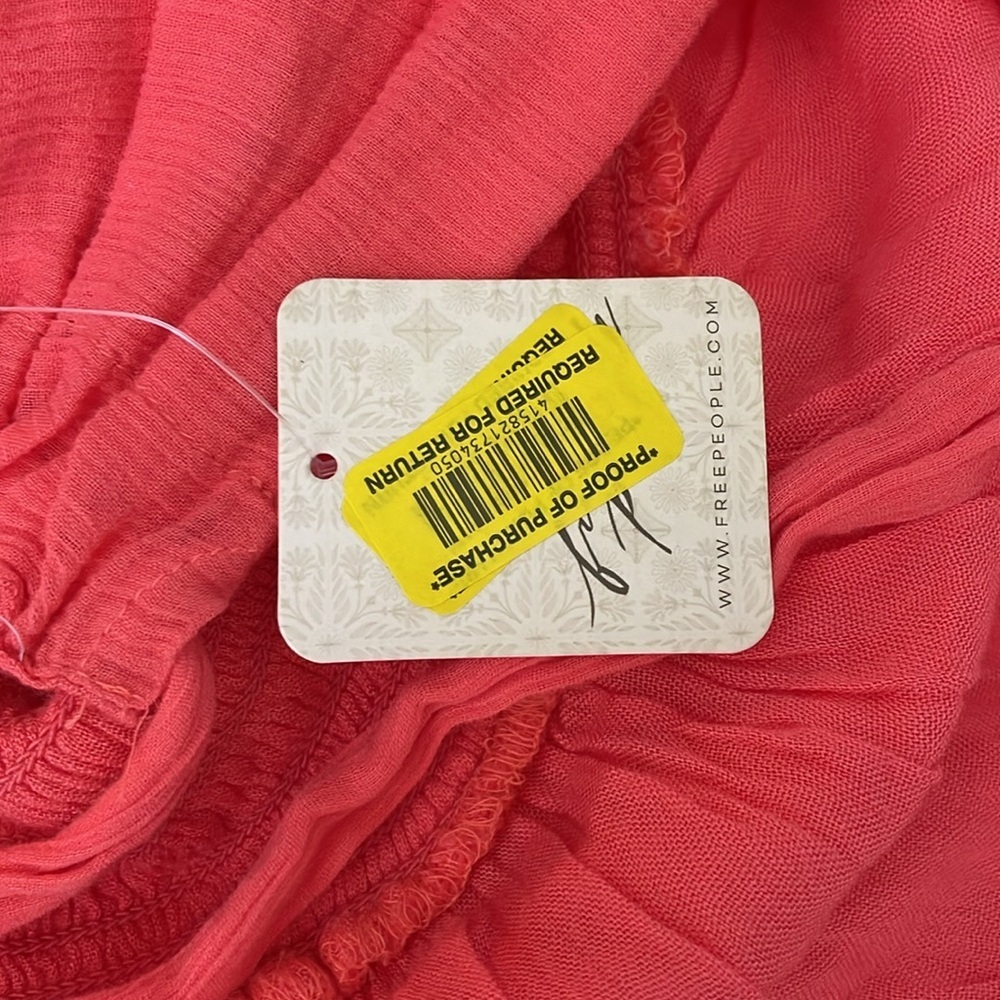NWT Free People Coral puff sleeve tie back v neck mini dress size small - Picture 5 of 7